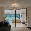 Modern Edge – Double Sliding Glass Door with Two Side Panels – PMF - CreoGlass®