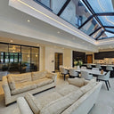 Modern Edge – Double Sliding Glass Door with Two Side Panels – PMF - CreoGlass®