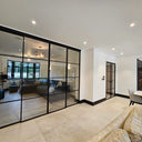 Modern Edge – Double Sliding Glass Door with Two Side Panels – PMF - CreoGlass®