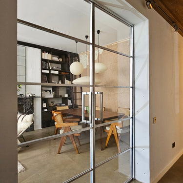 Clarity Grid - Double Hinged Glass Door with Handle and Frame - PMF