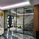 Studio Grid – Double Sliding Glass Door with Two Side Panels – PMF - CreoGlass®