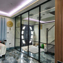 Studio Grid – Double Sliding Glass Door with Two Side Panels – PMF - CreoGlass®