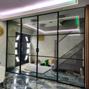 Studio Grid – Double Sliding Glass Door with Two Side Panels – PMF - CreoGlass®