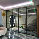 Studio Grid – Double Sliding Glass Door with Two Side Panels – PMF - CreoGlass®