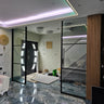 Studio Grid – Double Sliding Glass Door with Two Side Panels – PMF - CreoGlass®
