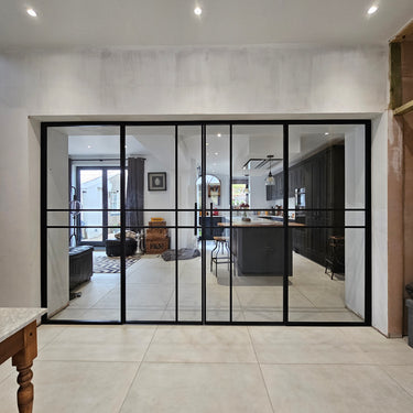 Cityscape Frame – Double Hinged Glass Door with 2 Side Panels, Handle and Frame – PMF