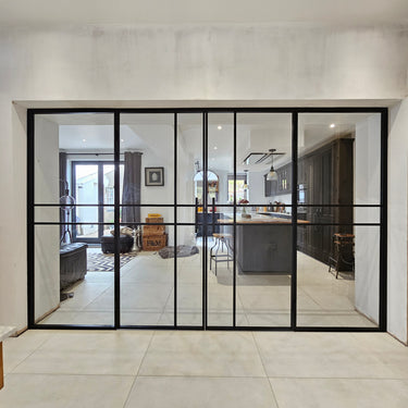 Cityscape Frame – Double Hinged Glass Door with 2 Side Panels, Handle and Frame – PMF