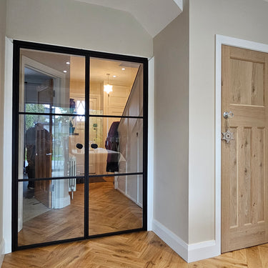 Luxe Line – Double Hinged Glass Door with Knob and Frame – PMF