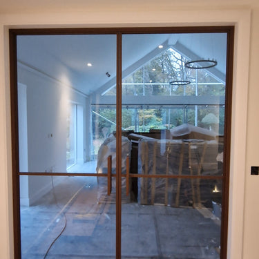 Aura Line - Double Hinged Glass Door with Handle and Frame - PMF