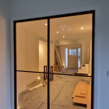 Aura Line - Double Hinged Glass Door with Handle and Frame - PMF