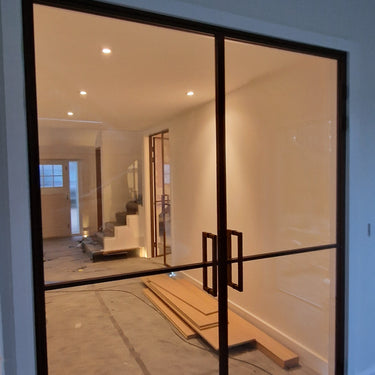 Aura Line - Double Hinged Glass Door with Handle and Frame - PMF