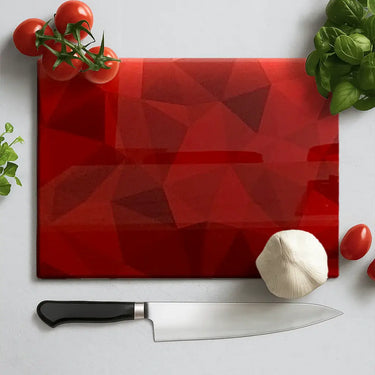 Abstract Red Prism Glass Chopping Board and Placemat - CreoGlass®