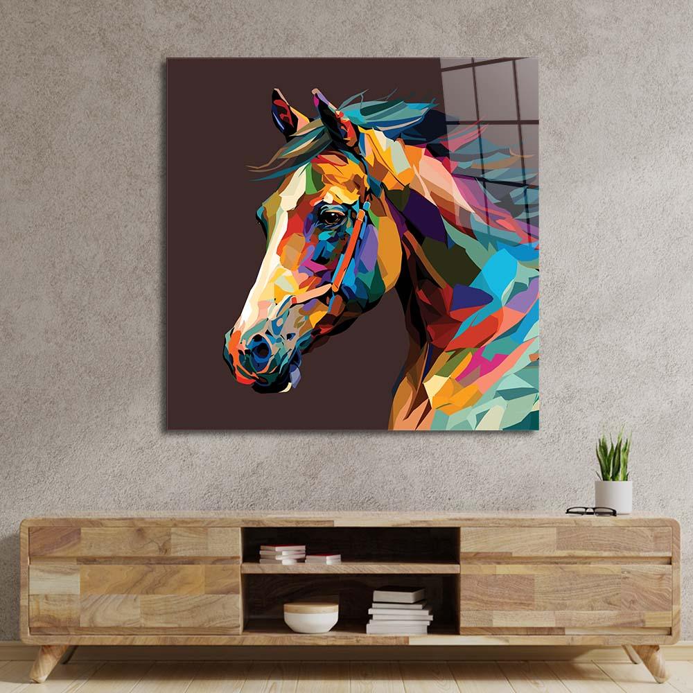 Abstract Geometric Horse Glass Wall Art - DIY - CreoGlass®