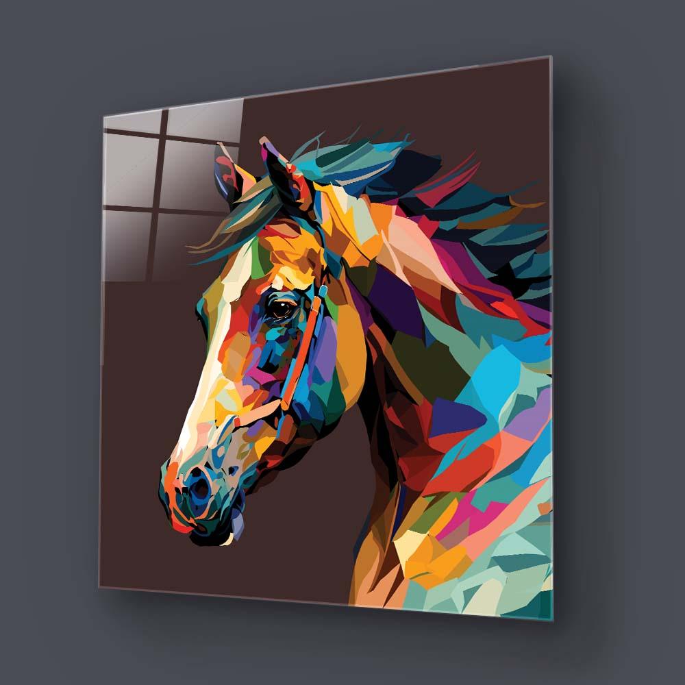 Abstract Geometric Horse Glass Wall Art - DIY - CreoGlass®