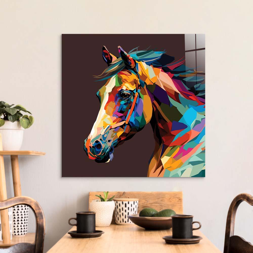 Abstract Geometric Horse Glass Wall Art - DIY - CreoGlass®