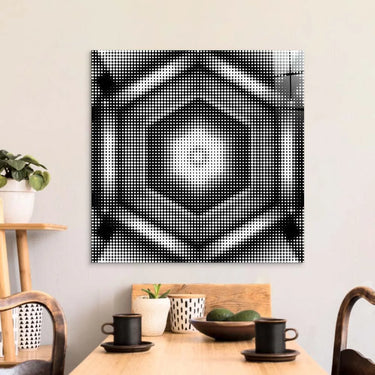 Abstract Halftone Hexagon Glass Wall Art - DIY - CreoGlass®