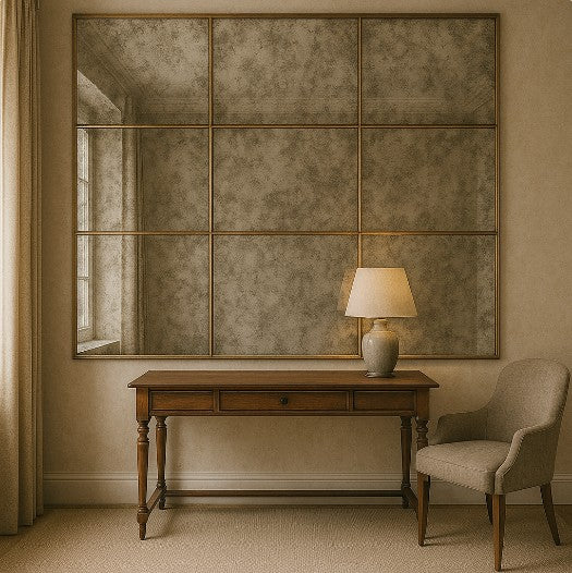 Hand-restored Victorian mirror installation in London