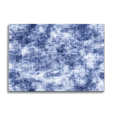 Blue Batique Linen Texture Glass Chopping Board and Placemat - CreoGlass®