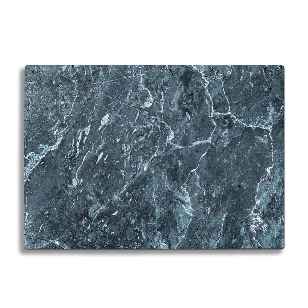 Blue Grey Marble Texture Glass Chopping Board and Worktop - CreoGlass®