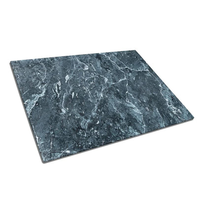 Blue Grey Marble Texture Glass Chopping Board and Worktop - CreoGlass®