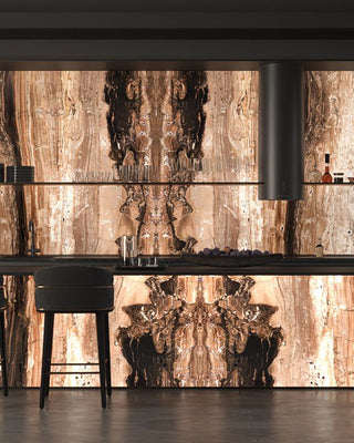 "Cappuccino Marble" - LED Backlit Glass Stone