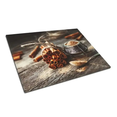 Cinnamon Sticks Glass Chopping Board and Placemat - CreoGlass®