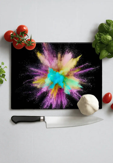 Colourful Explosion Glass Chopping Board and Placemat - CreoGlass®