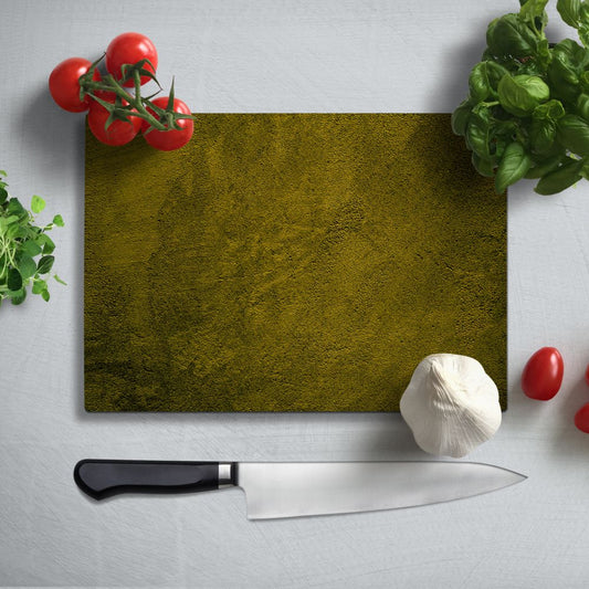 Concrete Yellow Glass Chopping Board and Worktop