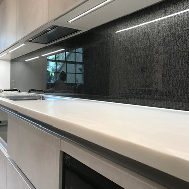 Obsidian Black - Italian Splashback - Bespoke - CreoGlass®