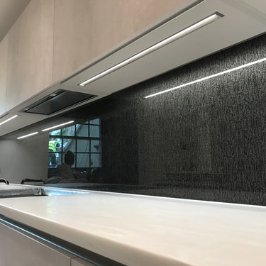 Obsidian Black - Italian Splashback - Bespoke - CreoGlass®