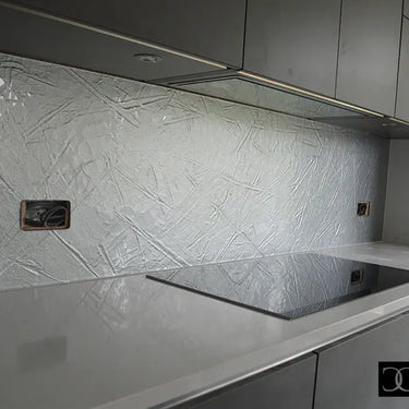Molten Silver - Kiln Splashback - Bespoke - CreoGlass®