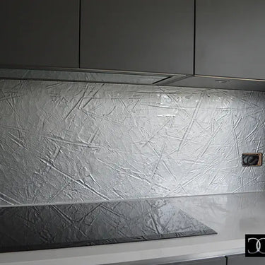Molten Silver - Kiln Splashback - Bespoke - CreoGlass®
