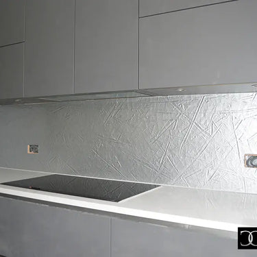 Molten Silver - Kiln Splashback - Bespoke - CreoGlass®