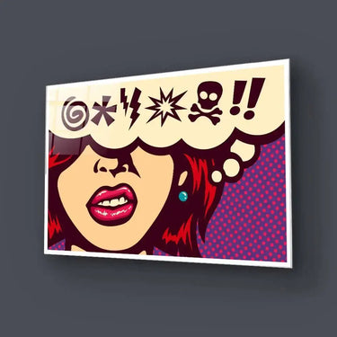 Cursed Speech Bubble Retro Glass Wall Art - DIY - CreoGlass®