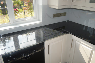 100% Luxury Jet Black 10mm Glass Worktop - CreoGlass®