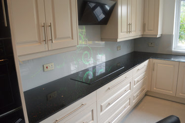 100% Luxury Jet Black 10mm Glass Worktop - CreoGlass®