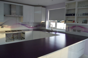100% Luxury Purple Haze 10mm Glass Worktop - CreoGlass®
