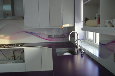 100% Luxury Purple Haze 10mm Glass Worktop - CreoGlass®