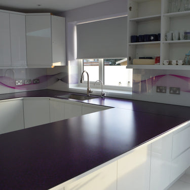 100% Luxury Purple Haze 10mm Glass Worktop - CreoGlass®