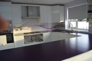 100% Luxury Purple Haze 10mm Glass Worktop - CreoGlass®