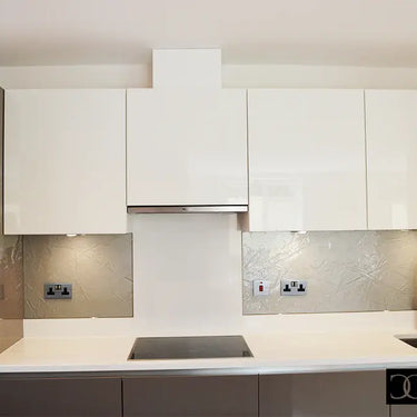 Cloud Grey - Kiln Splashback - Bespoke - CreoGlass®