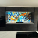 "Lemurian Blue" - LED Backlit Glass Splashback - Bespoke - CreoGlass®
