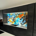 "Lemurian Blue" - LED Backlit Glass Splashback - Bespoke - CreoGlass®
