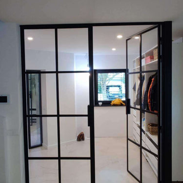 Clarity Grid - Double Hinged Glass Door with Handle and Frame – internal steel and glass door, photo 2