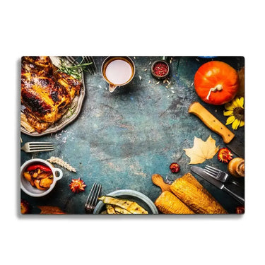 Garden Roast on Concrete Board Glass Chopping Board and Placemat - CreoGlass®