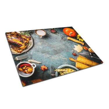 Garden Roast on Concrete Board Glass Chopping Board and Placemat - CreoGlass®