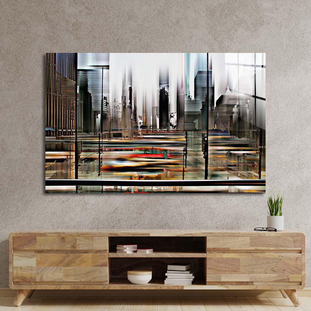 Glitched Cityscape Glass Wall Art - DIY - CreoGlass®