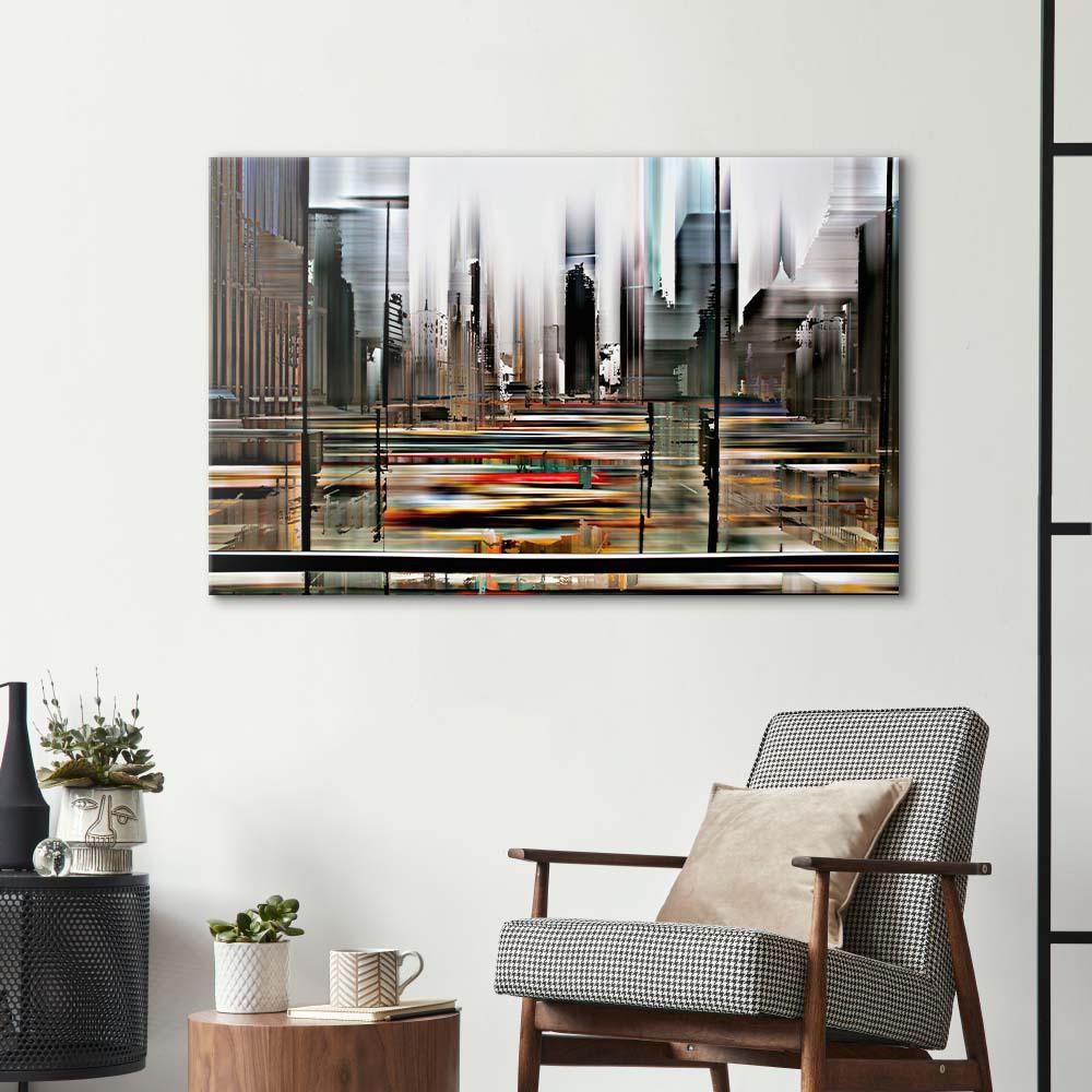 Glitched Cityscape Glass Wall Art - DIY - CreoGlass®