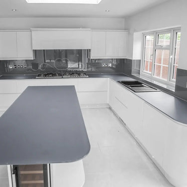 Graphite Glow Plain Colour 10mm Glass Worktop - CreoGlass®