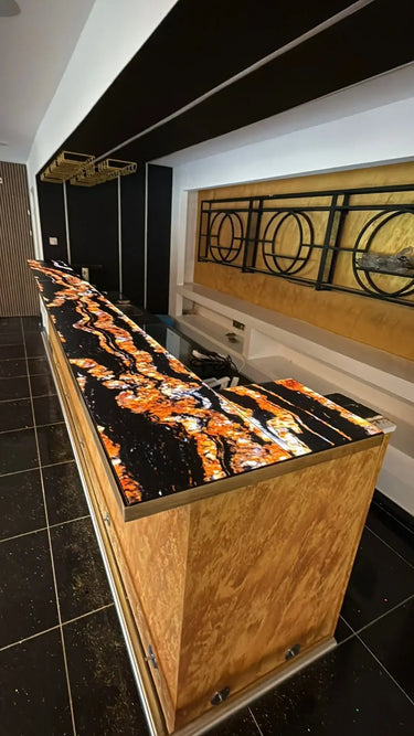 Volcanic Onyx Glass Bar top - CreoGlass®